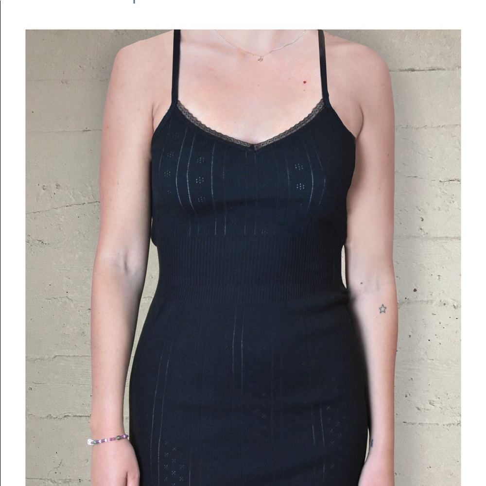 Pretties Venice Pointelle Slip Dress Cross Back